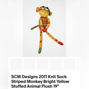 Colorful Striped Knit Sock Monkey
